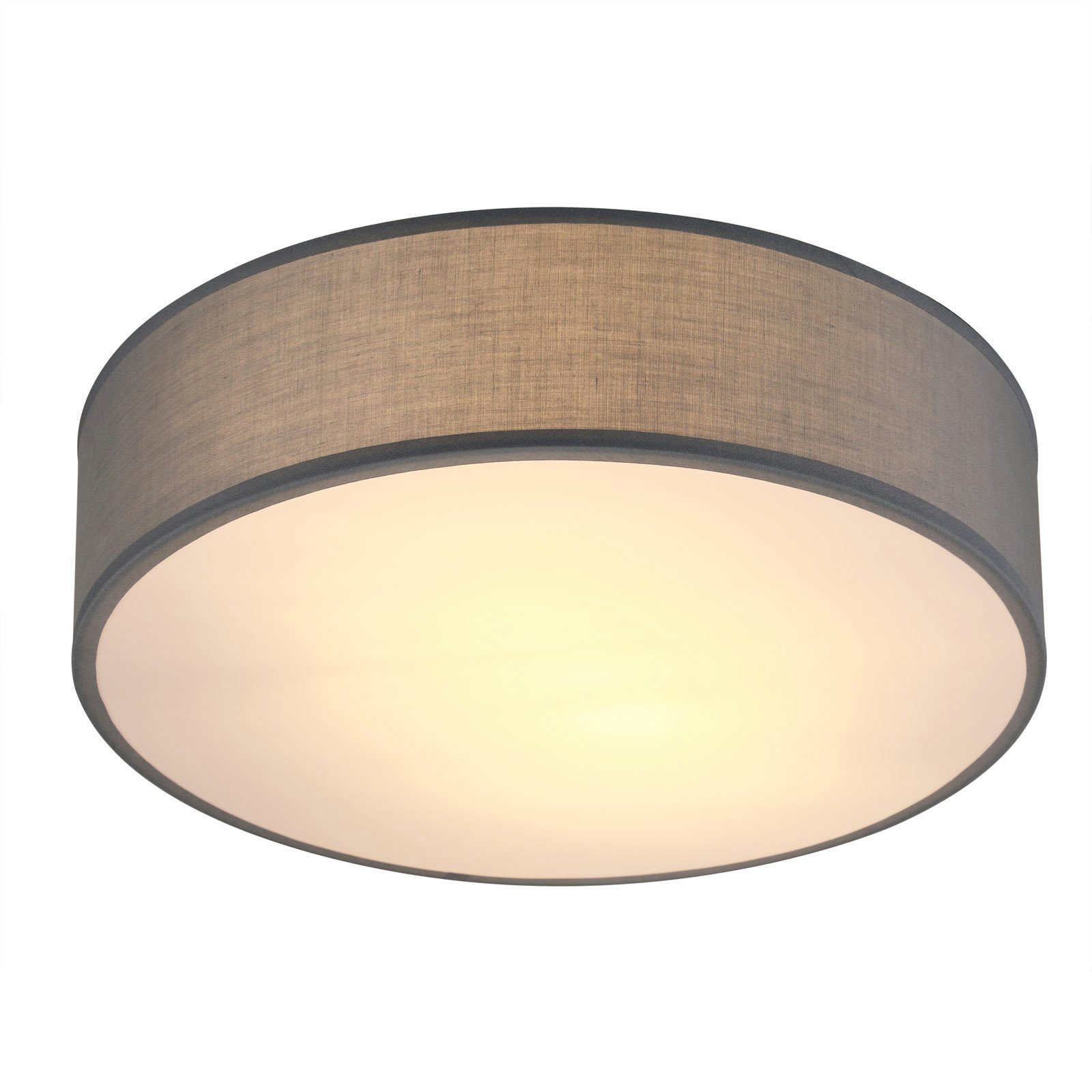 monzana Deckenleuchte Deckenleuchte, Innenbeleuchtung, Leuchtmittel nicht inklusive, Deckenlampe Stoff Grau 38 cm Modern E27 Rund 2 Flammig Deckenleuchte