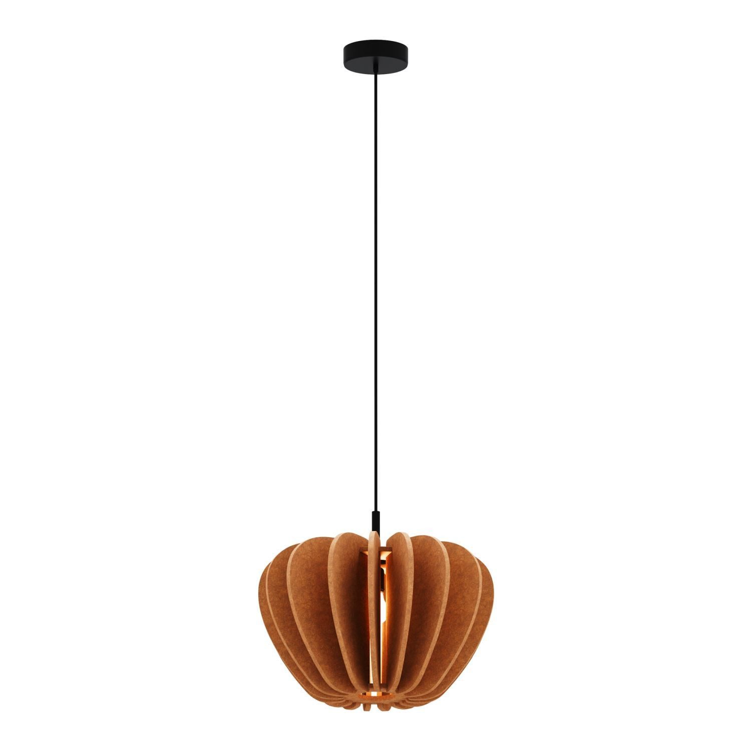 Licht-Erlebnisse Pendelleuchte UVEX, ohne Leuchtmittel, Aluminium H: max. 340 cm rund Ø 47,5 cm Schwarz Terrakotta E27 Modern