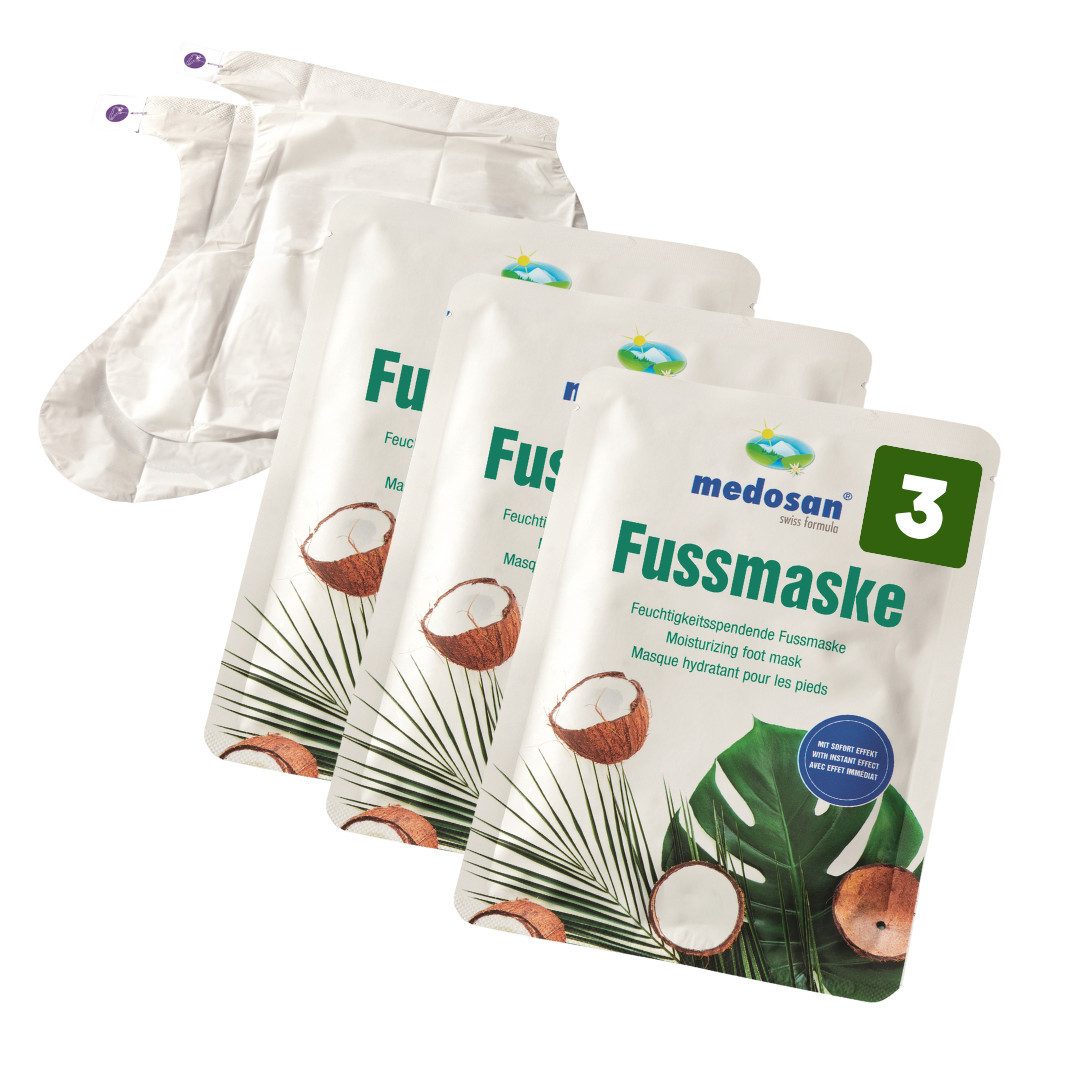 Medosan Fußmaske Fußmaske, 3 Paar Super-Sparpack, Korean Skincare