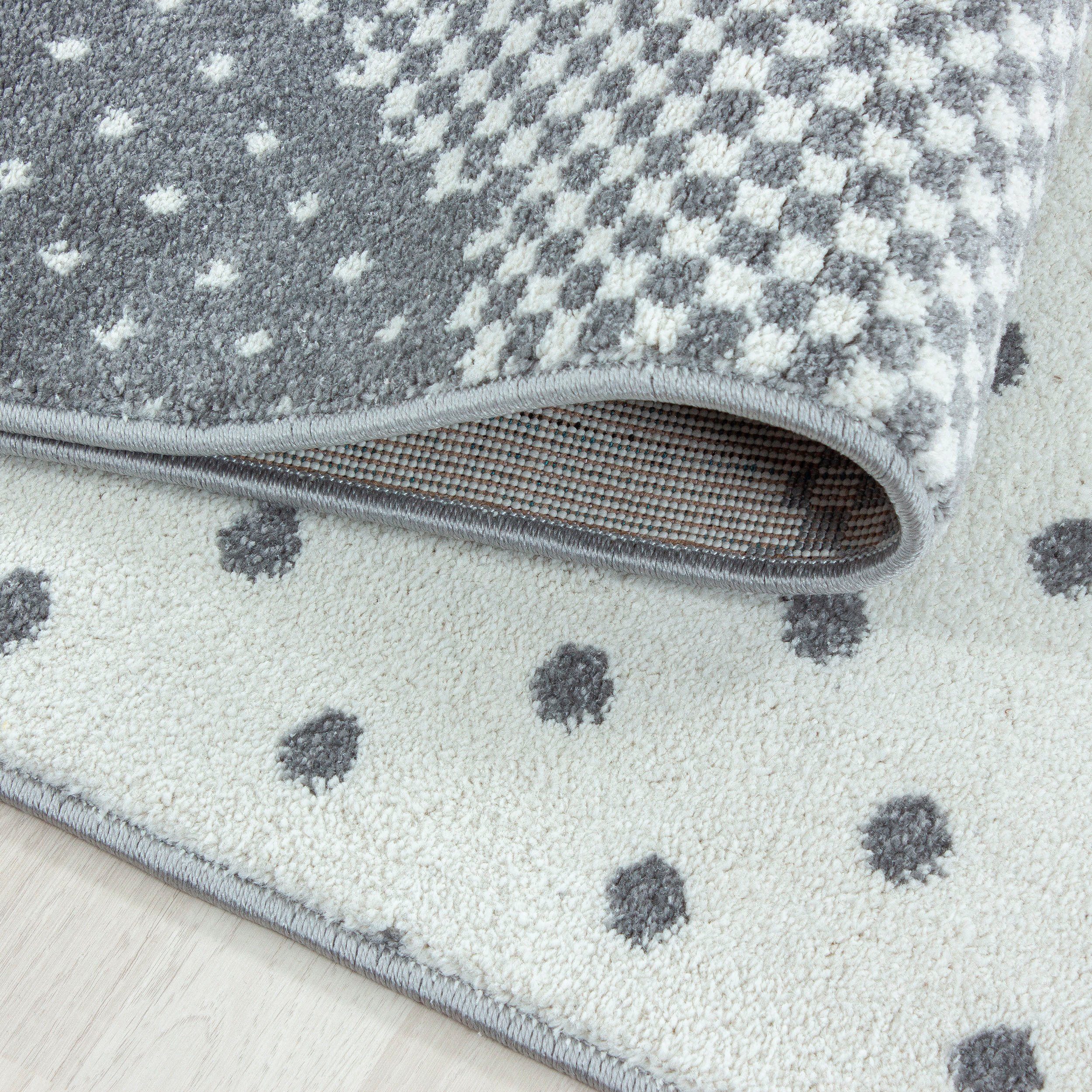 Ayyildiz Teppiche Kinderteppich Bambi 820, rund, Höhe: 11 mm, auch in rechteckig, Wolken Motiv, Kurzflor