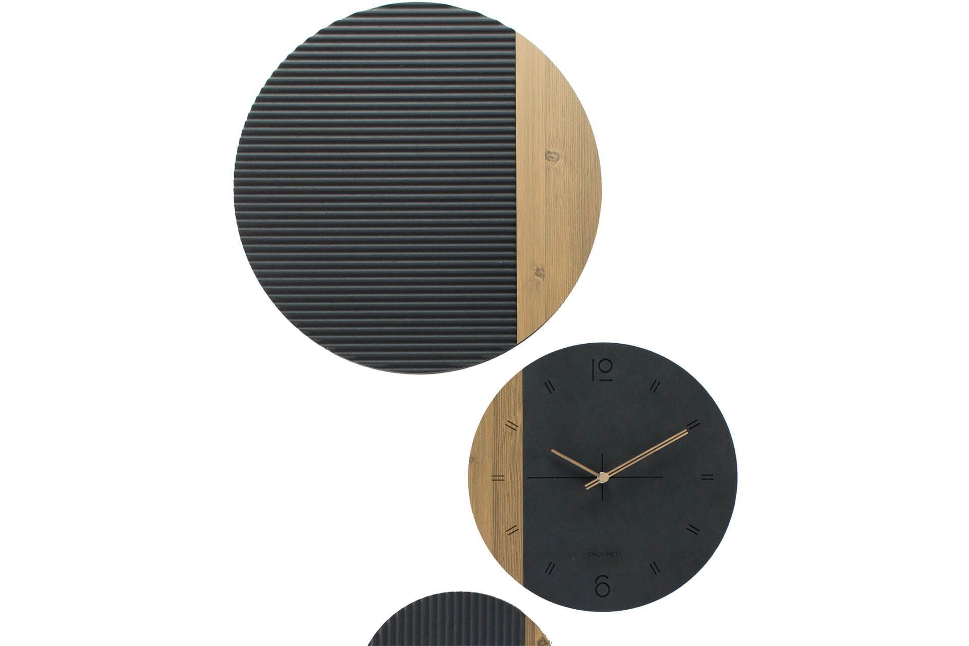 Design-Uhr) SYMBIOSIS. THE (handgefertigte 54.7x133.9x0.9 BLACK cm Wanduhr ONZENO