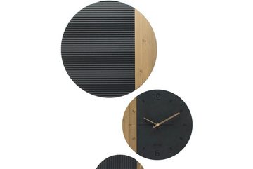 ONZENO Wanduhr THE BLACK SYMBIOSIS. 54.7x133.9x0.9 cm (handgefertigte Design-Uhr)