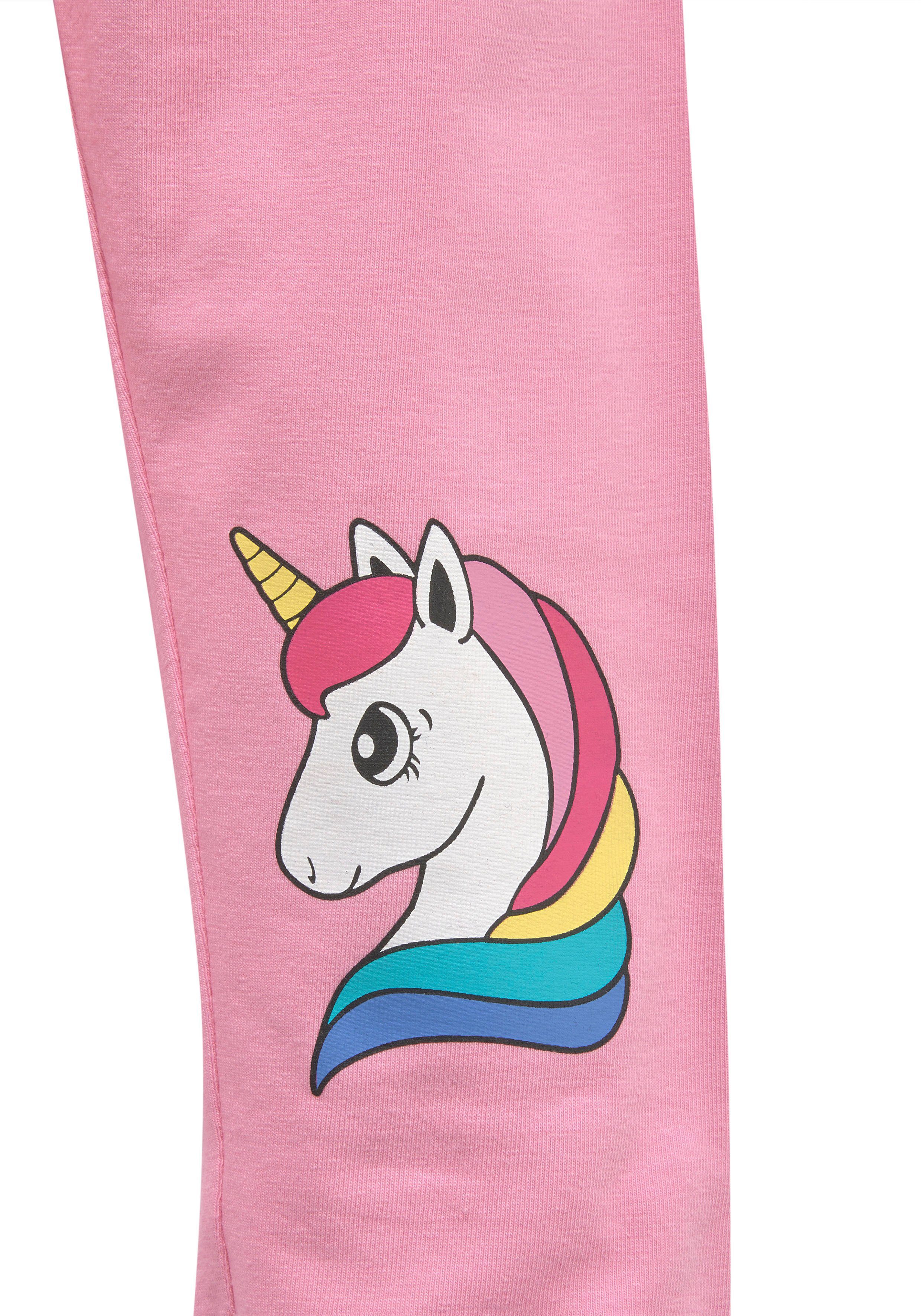 (Packung) Einhorndruck 3/4-Leggings mit KIDSWORLD