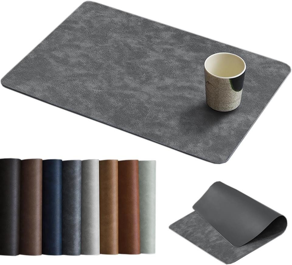 AURIVION Platzset 6er-Set Leder-Platzsets rutschfest, hitzebeständig, leicht zu reinigen, (Set, 6-St., Setinhalt: 6 Platzsets Maße: je 44,5 x 30 cm), Vielseitig: geeignet für Zuhause, Restaurants oder Cafés