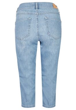 ANGELS Slim-fit-Jeans Capri-Jeans Anacapri im Used-Look mit Label-Applikationen