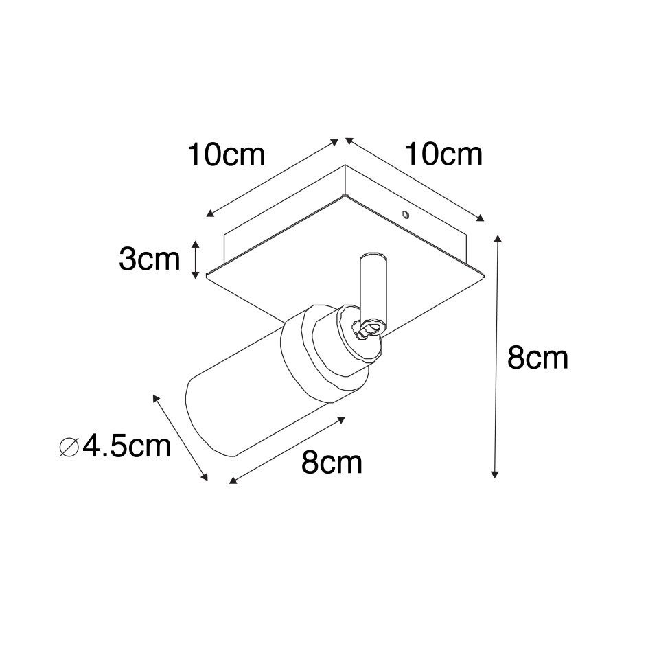 Qazqa LED Aufbaustrahler Japie, ohne Leuchtmittel, Warmweiß, QAZQA Aufbau­spot, g9, Schwarz, Stahl, Modern