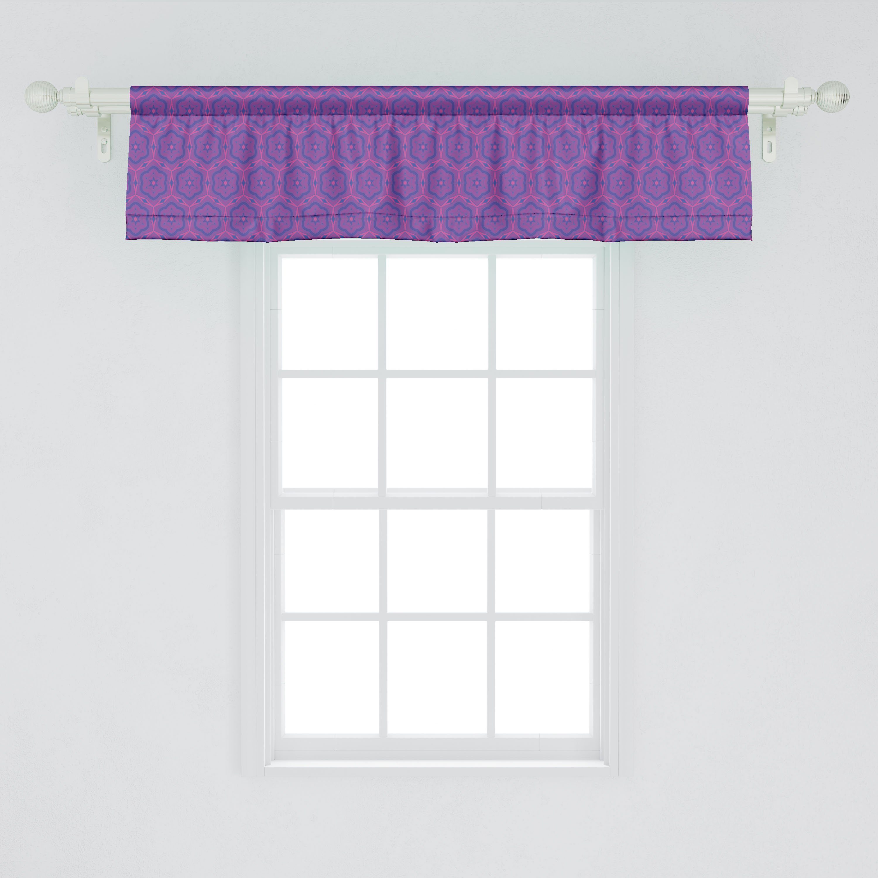 Volant Abstrakt Küche Vorhang Stangentasche, Abakuhaus, für Dekor Schlafzimmer Scheibengardine mit Microfaser, Zierblumen