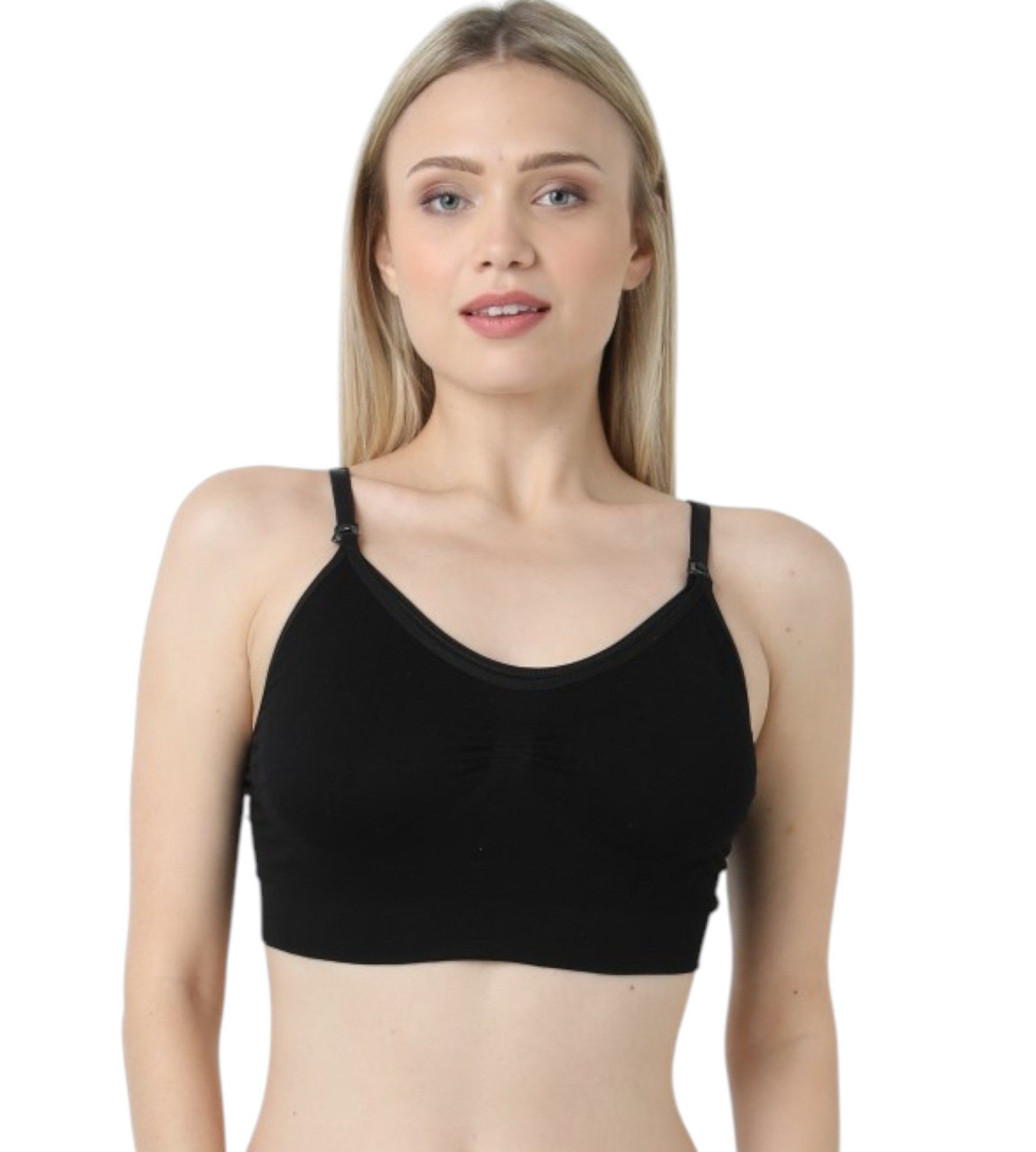 Formangel Still-BH nahtlos, mit Clipverschluss, ohne Bügel, weich, stützend, Baumwolle (1-tlg) Nahtlos, Clip-System, ohne Bügel