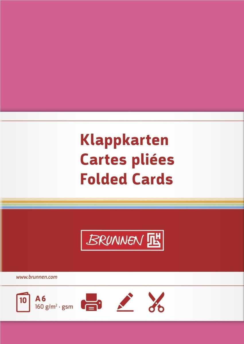 BRUNNEN Designpapier Doppelkarten A6 160g fuchsia VE=10 Karten