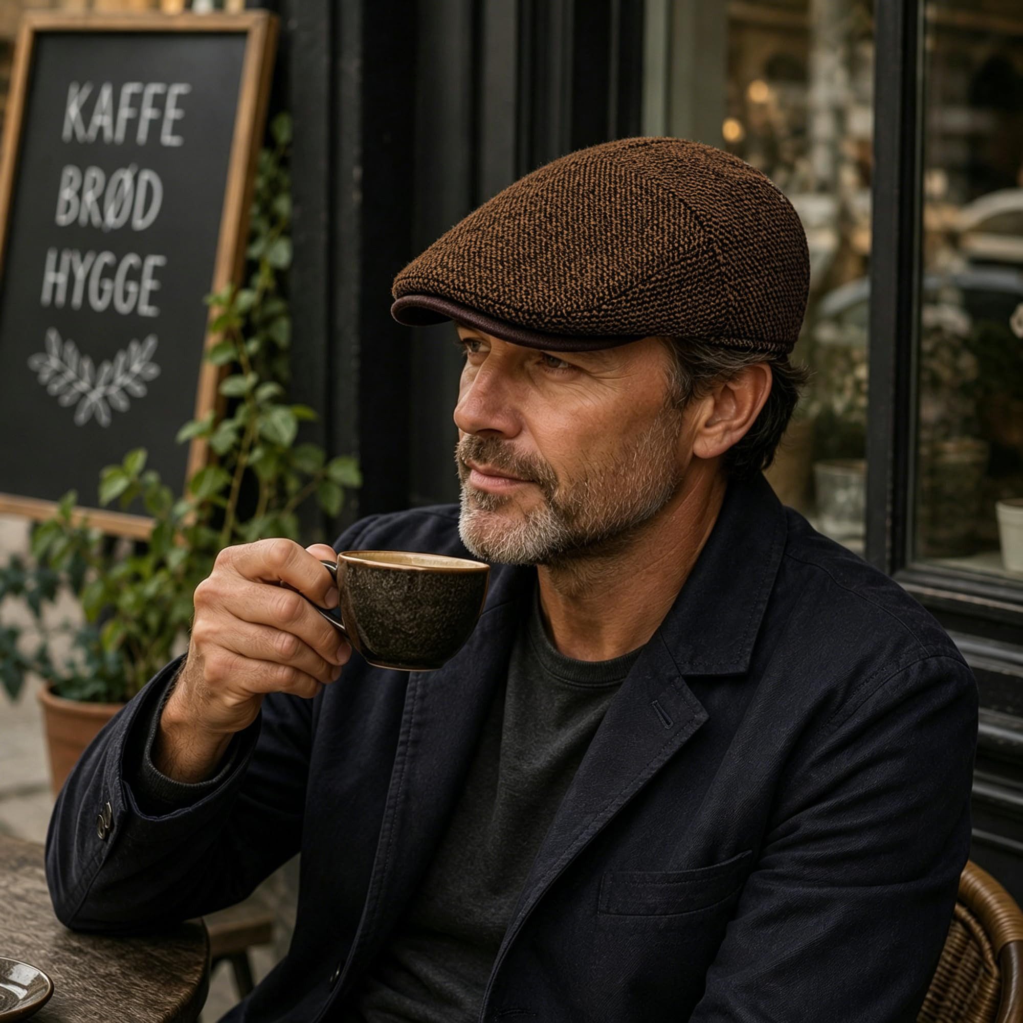 nsihing Flat Cap Schiebermütze Herren Wolle Verstellbare Newsboy Flatcap Barett Klassische Baskenmützen und Schirmmütze im 1920er Gatsby Stil.
