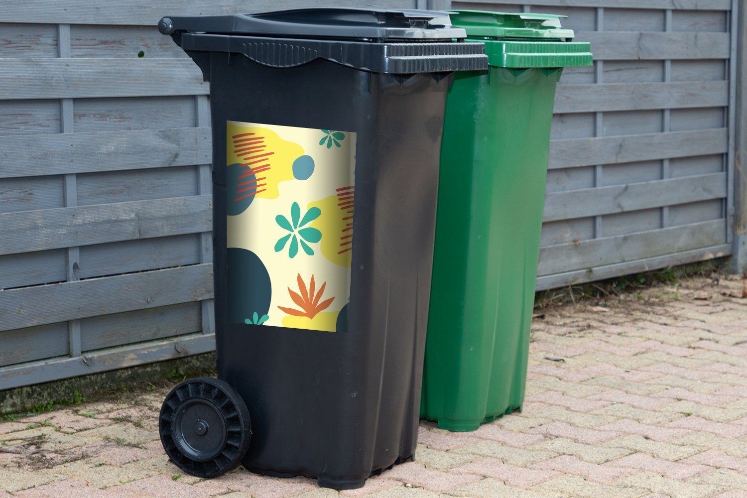 Mülltonne, Pastell Container, Abfalbehälter Sticker, Sommer (1 Wandsticker Flecken Mülleimer-aufkleber, St), - - MuchoWow