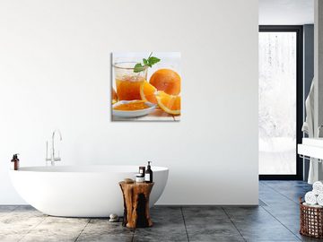 Pixxprint Glasbild Frische Orangenmarmelade, Frische Orangenmarmelade (1 St), Glasbild aus Echtglas, inkl. Aufhängungen und Abstandshalter