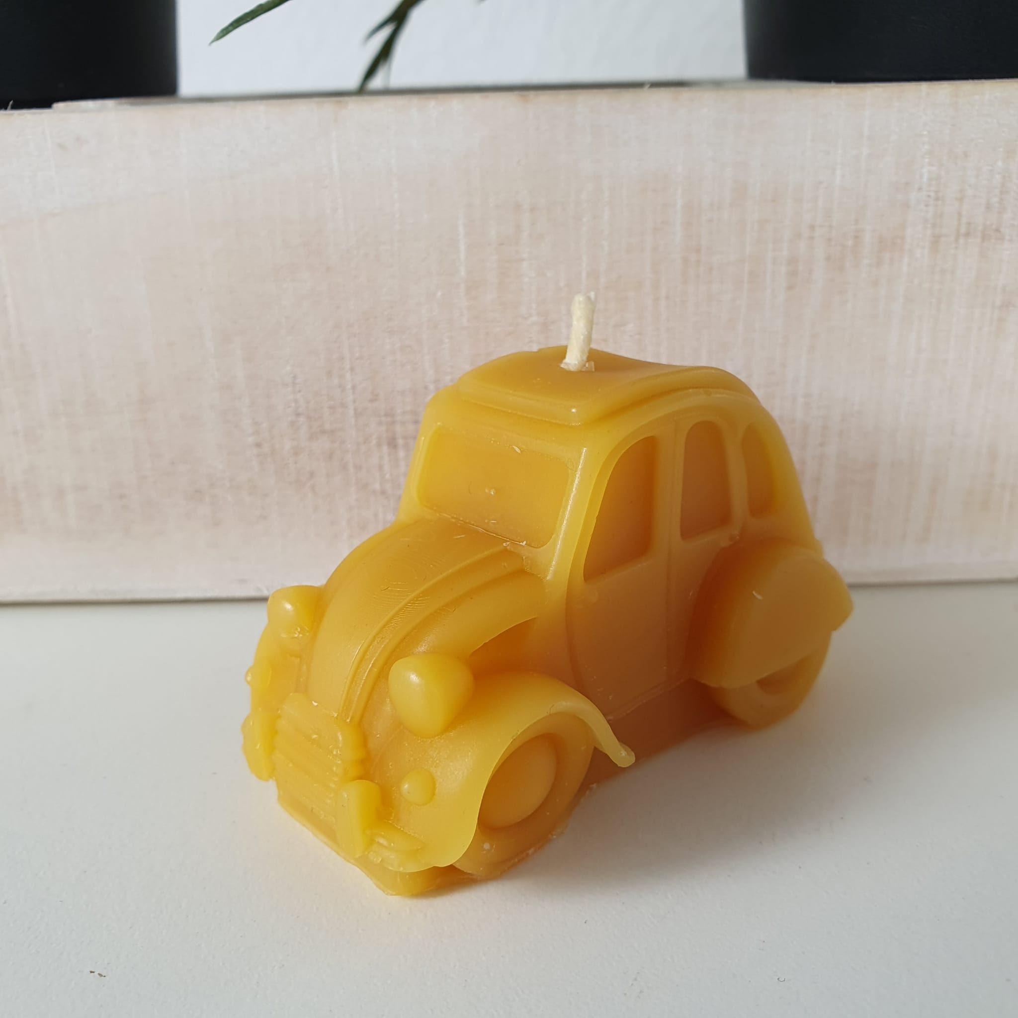 Aspinaworld Bienenwachskerze Auto Kerze Ente 7 cm – Kerze aus Bienenwachs