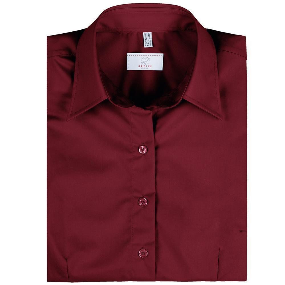 GREIFF Kurzarmbluse Greiff Corporate Bluse Damen BASIC Regular-Fit Bordeaux günstig online kaufen