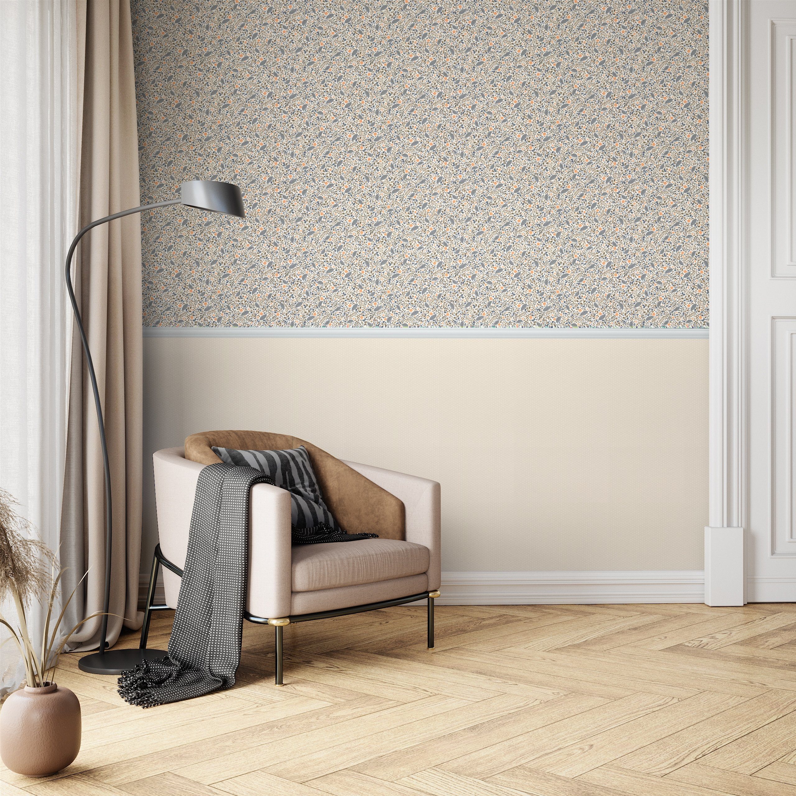 Newroom Vliestapete Menda Beige Tapete Punktetapete Punkte,Pünktchen,Polkadot, Beige Tapete Landhaus Punkte - Punktetapete Weiß Romantisch Modern Pünktchen Polkadot für Wohnzimmer Schlafzimmer Büro, modern
