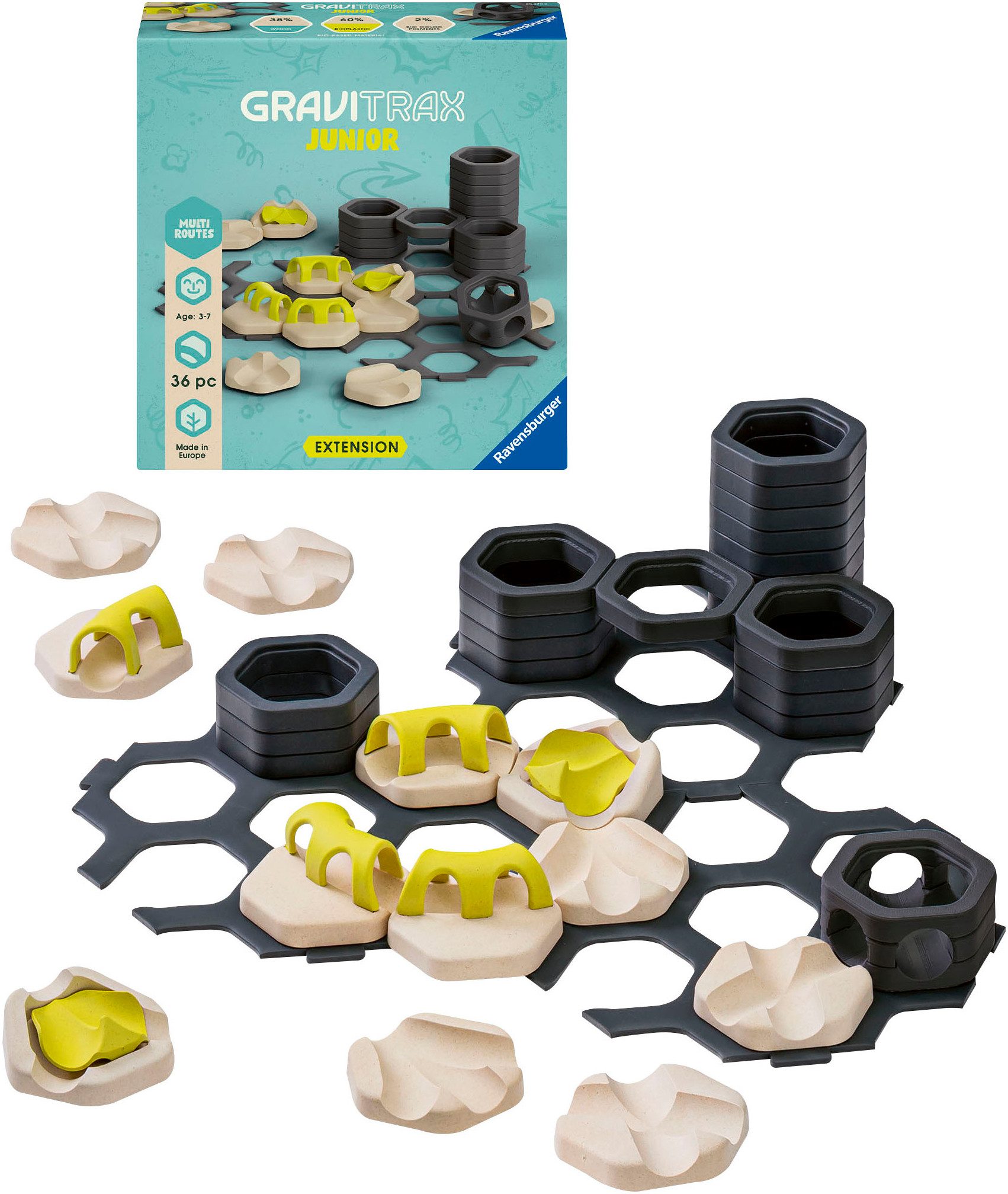 Ravensburger Kugelbahn-Bausatz GraviTrax Junior, Extension Multi Routes, Made in Europe