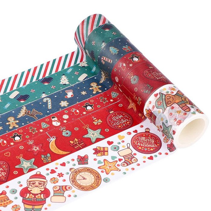 Jormftte Klebeband Weihnachts-Washi-Tape-Set Dekorations Aufklebern