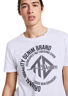 TOM TAILOR Denim T-Shirt mit Logofrontdruck