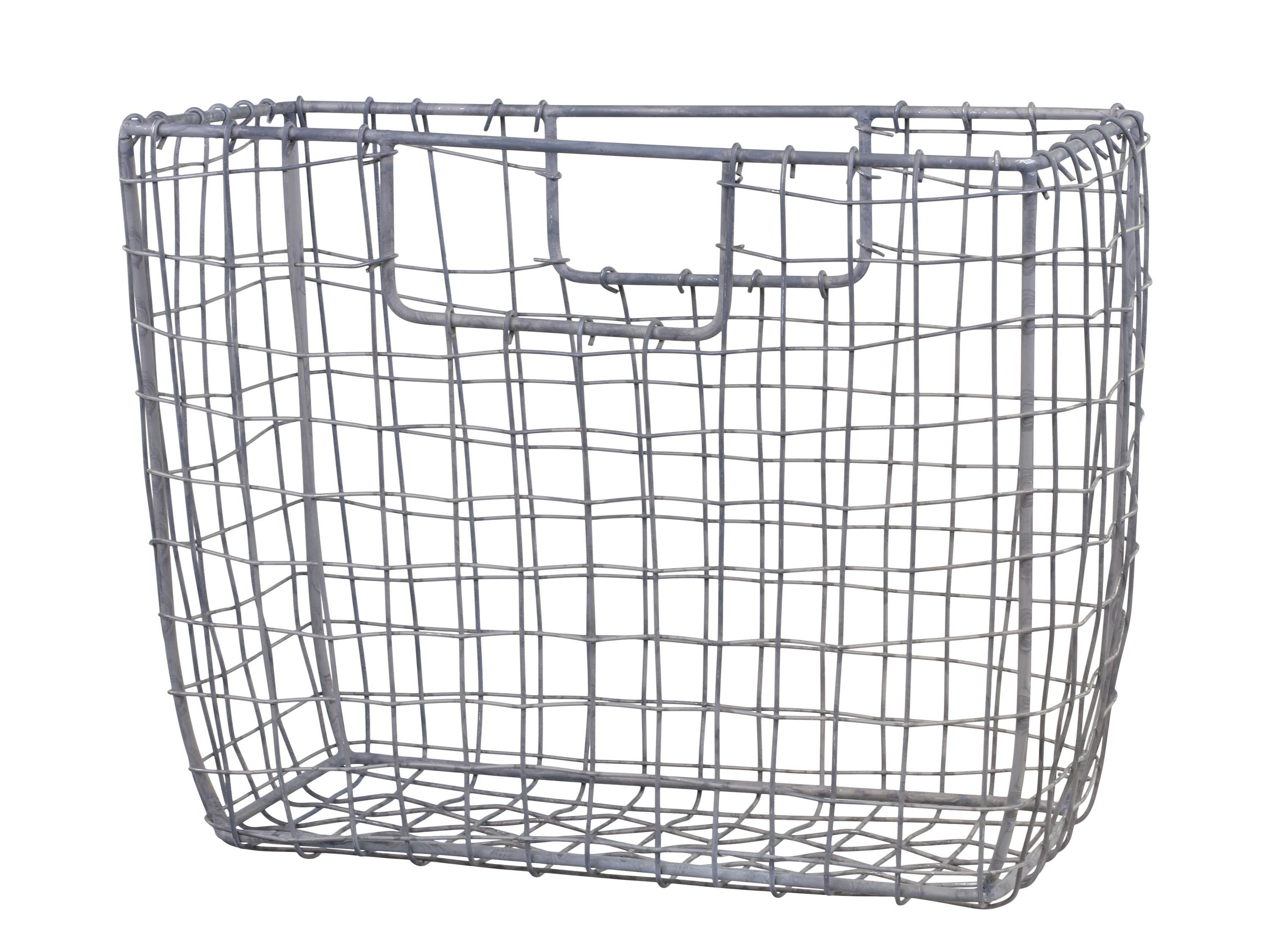 Dekokorb Korb Wandkorb Hängekorb Dekokorb Drahtgeflecht Metall Grau Chic