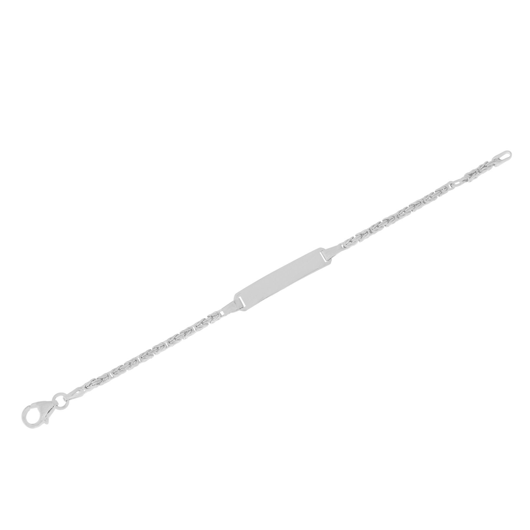 Stella-Jewellery Goldarmband 585 Weissgold ID Armband Königskette massiv 16,5cm (inkl. Etui, 1-tlg), ID Armband für Kinder / Damen