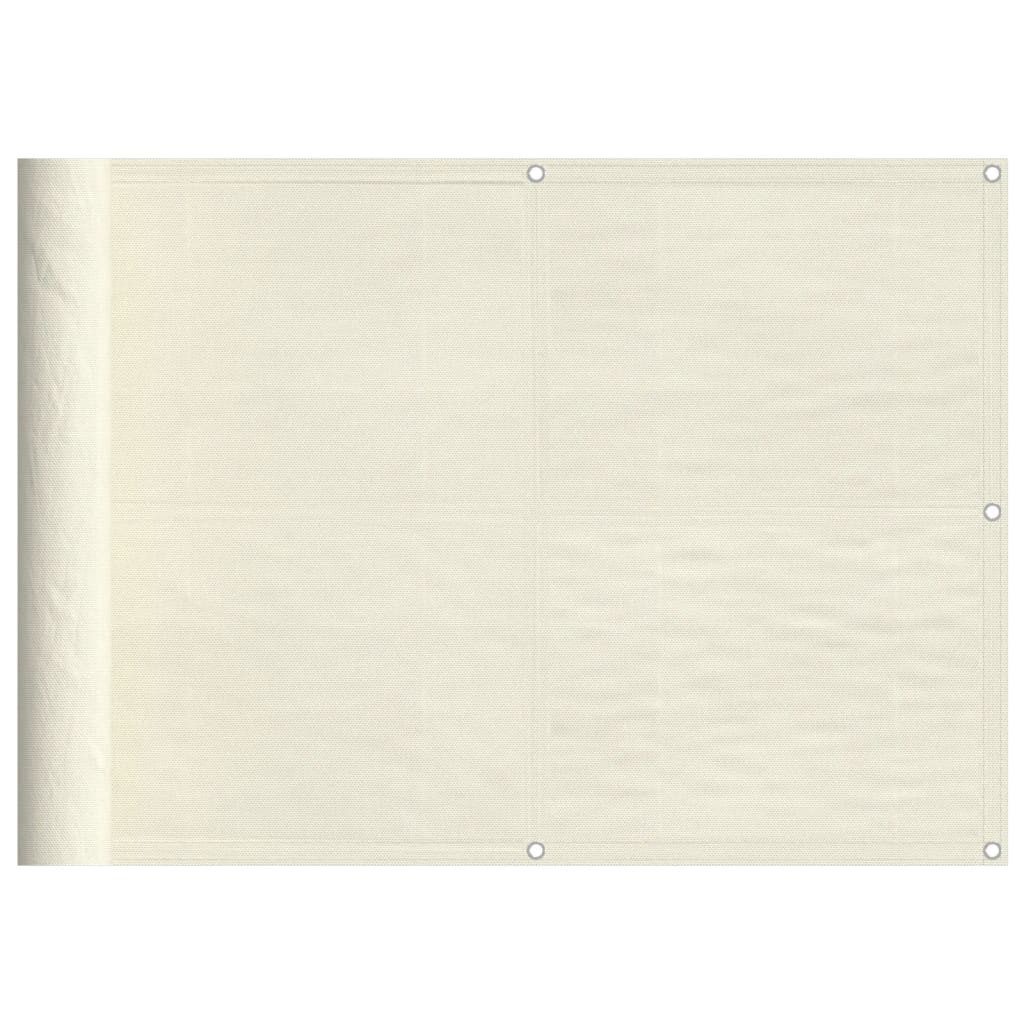 vidaXL Balkonsichtschutz Balkonabdeckung Creme 75x1000 cm 100 % Polyester-Oxford