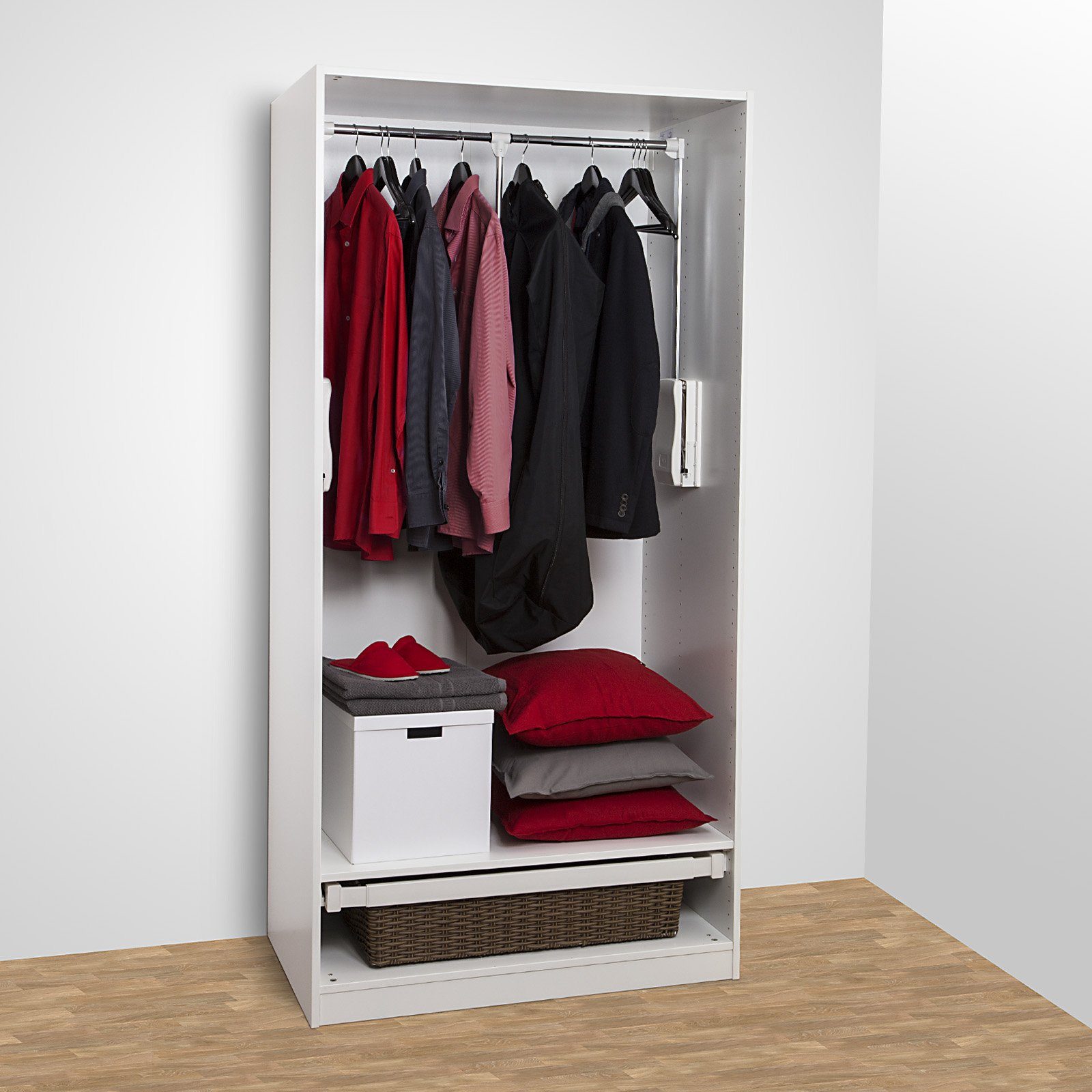 SO-TECH® Kleiderstange Kleiderlift mit Teleskop-Breitenverstellung 645 - 910 mm, Tragkraft 12 kg