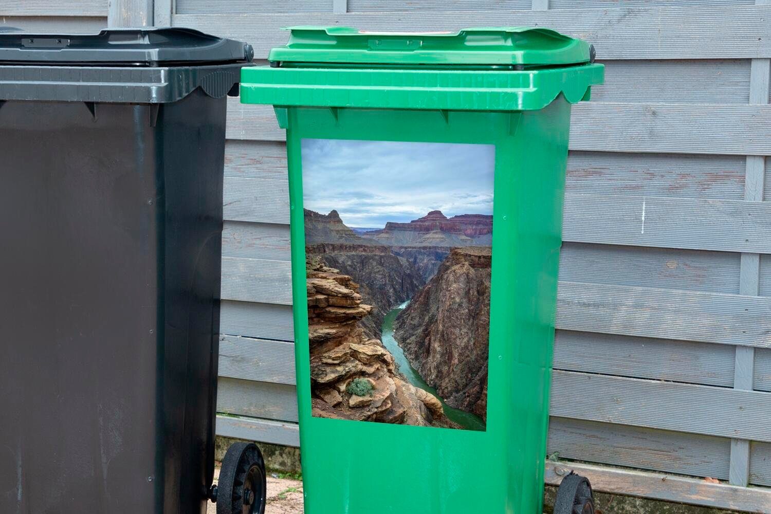 Abfalbehälter aus (1 Plateau MuchoWow Canyon Point vom Grand Sticker, Mülleimer-aufkleber, Wandsticker St), Container, Mülltonne,