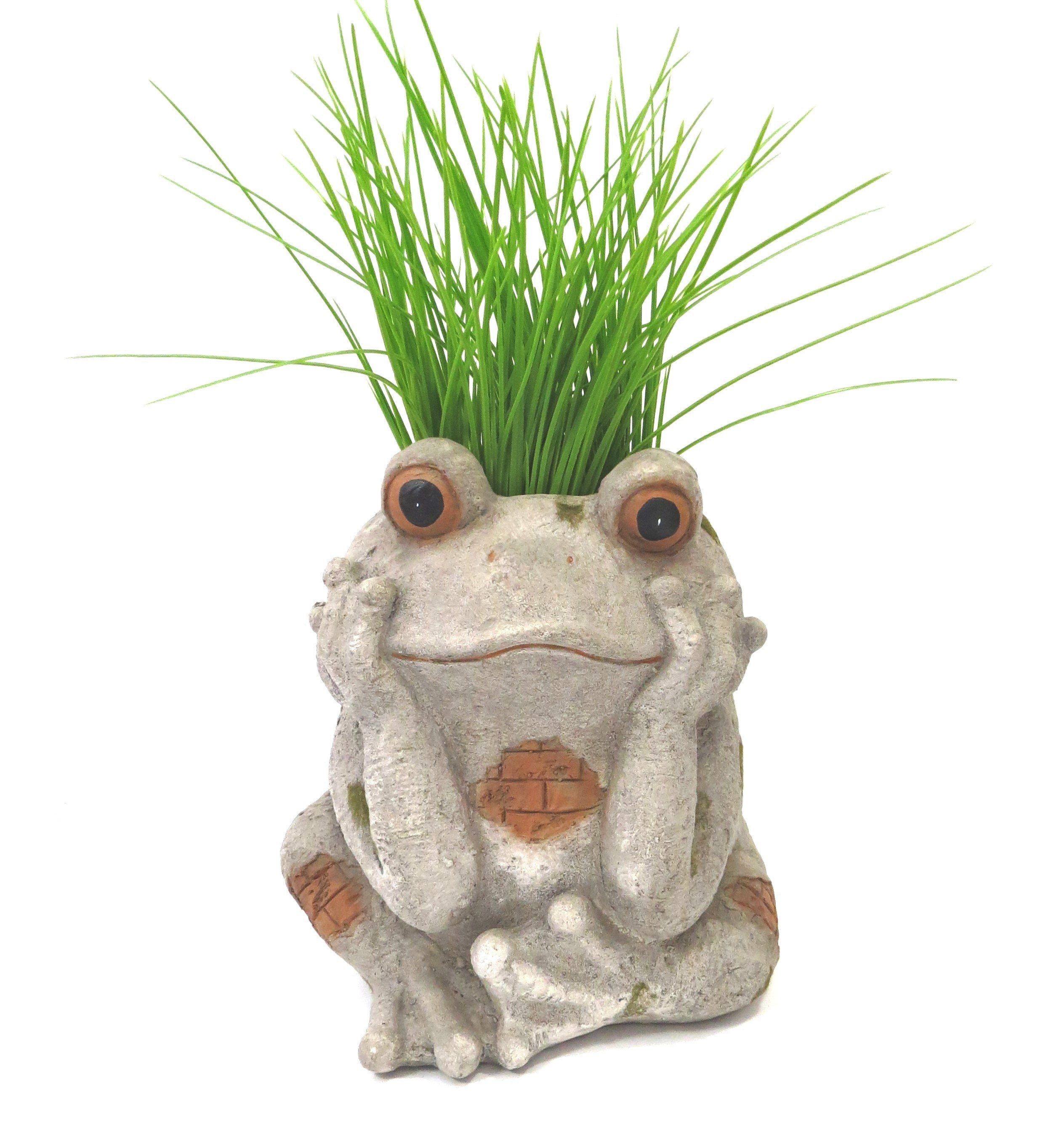 Übertopf Frosch Deko Übertopf Garten Deko Steinoptik 32 cm