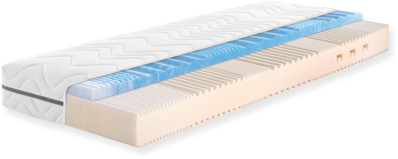 Komfortschaummatratze Solina Top KS, Wendematratzen 90x200 cm, 140x200 und mehr, fan, 22 cm hoch, (1-tlg), Gelart-Hypersoftschaumauflage 4 cm hoch, atmungsaktiv, ergonomisch