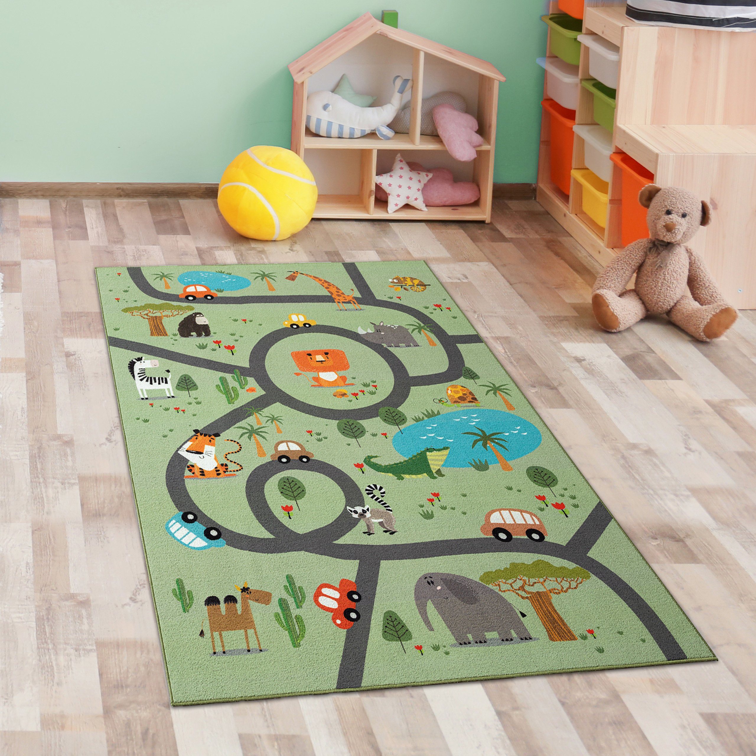 Carpetia Kinderteppich Spielteppich, rechteckig, Höhe: 4 mm, pflegeleicht, strapazierfähig, rutschhemmend