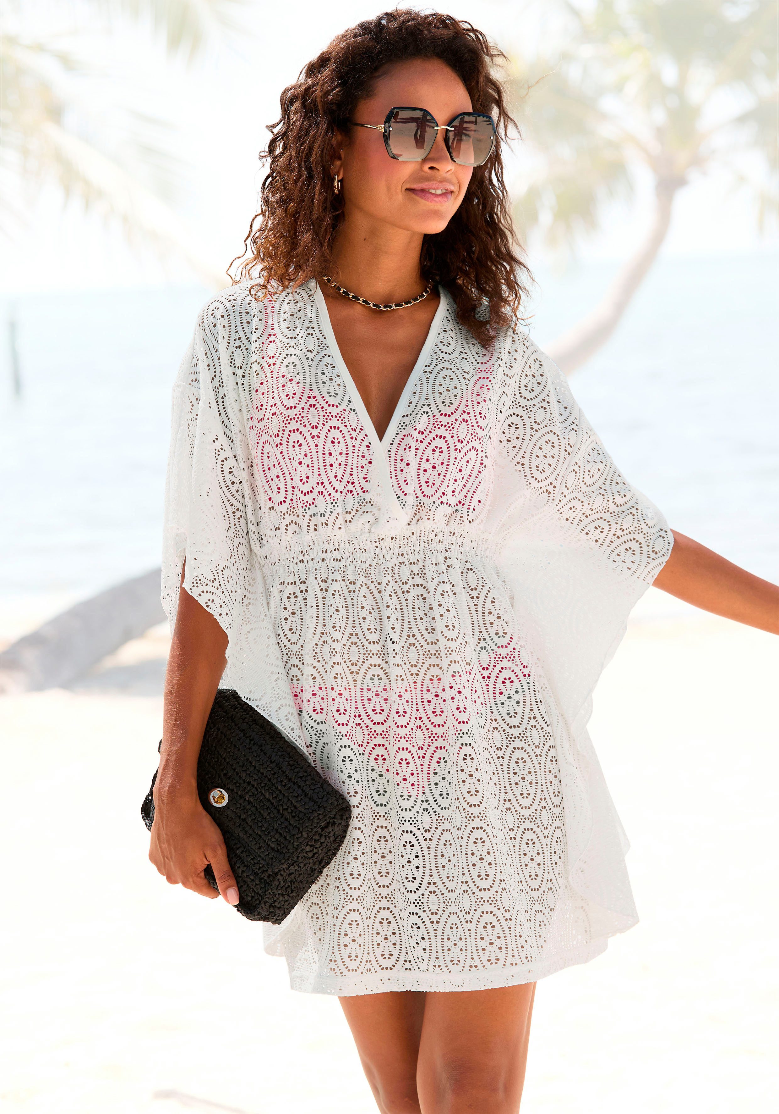 LASCANA Longbluse aus Lochspitze, lockeres Blusenkleid, Tunika günstig online kaufen