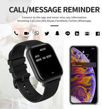findtime Smartwatch (1,28 Zoll, Android, iOS), mit Lautsprecher, direkte Kopplung Bluetooth-Kopfhörern, Schrittzähler