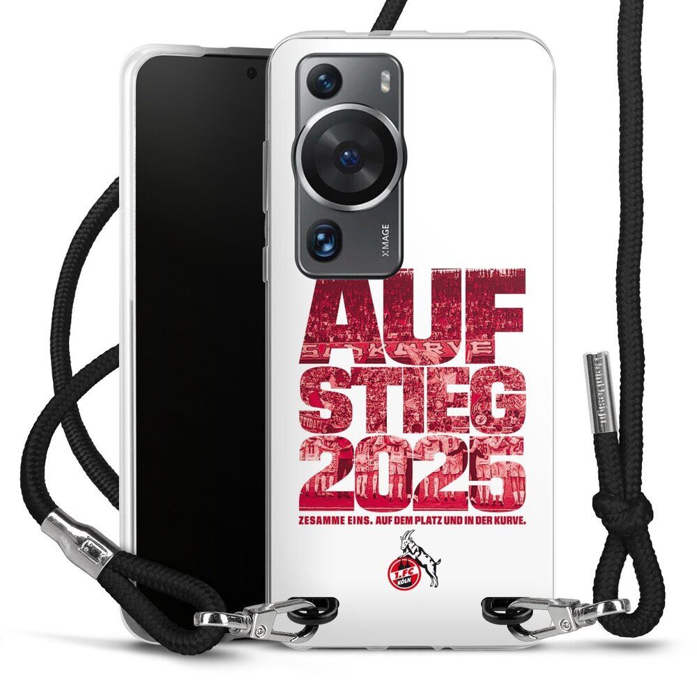 DeinDesign Handyhülle 1. FC Köln Aufstieg Offizielles Lizenzprodukt 1. FC Köln Aufstieg 2025, Huawei P60 Pro Handykette Hülle mit Band Case zum Umhängen
