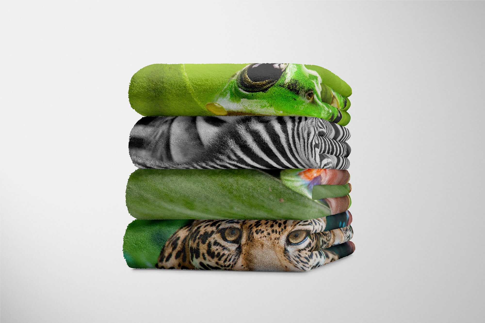 (1-St), Sinus Frosch, Kuscheldecke netter Baumwolle-Polyester-Mix Saunatuch Strandhandtuch Handtuch Tiermotiv Art Handtücher Handtuch mit