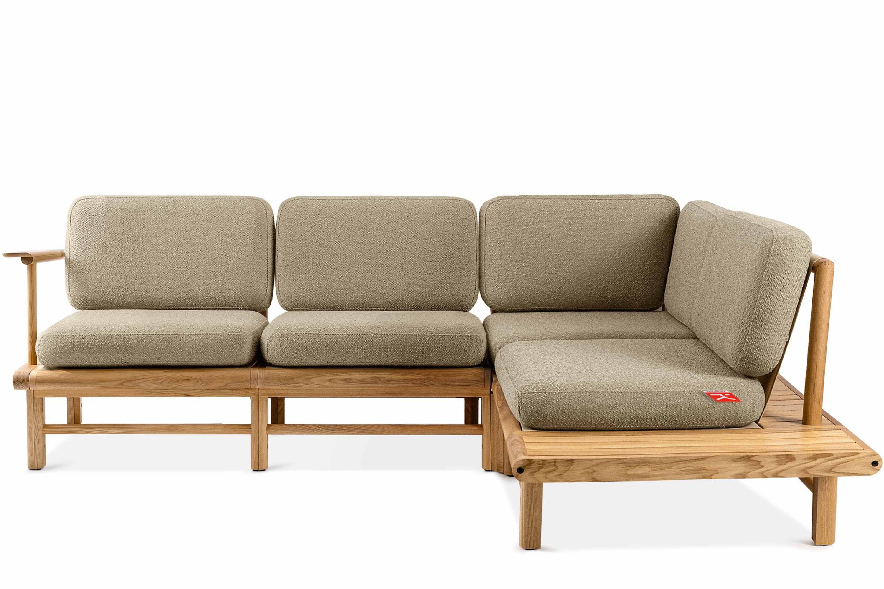 KONSIMO® Loungesofa ATREDA Garten-Ecksofa rechts, hergestellt in der EU, Boho, Garten, recycelter Polyester
