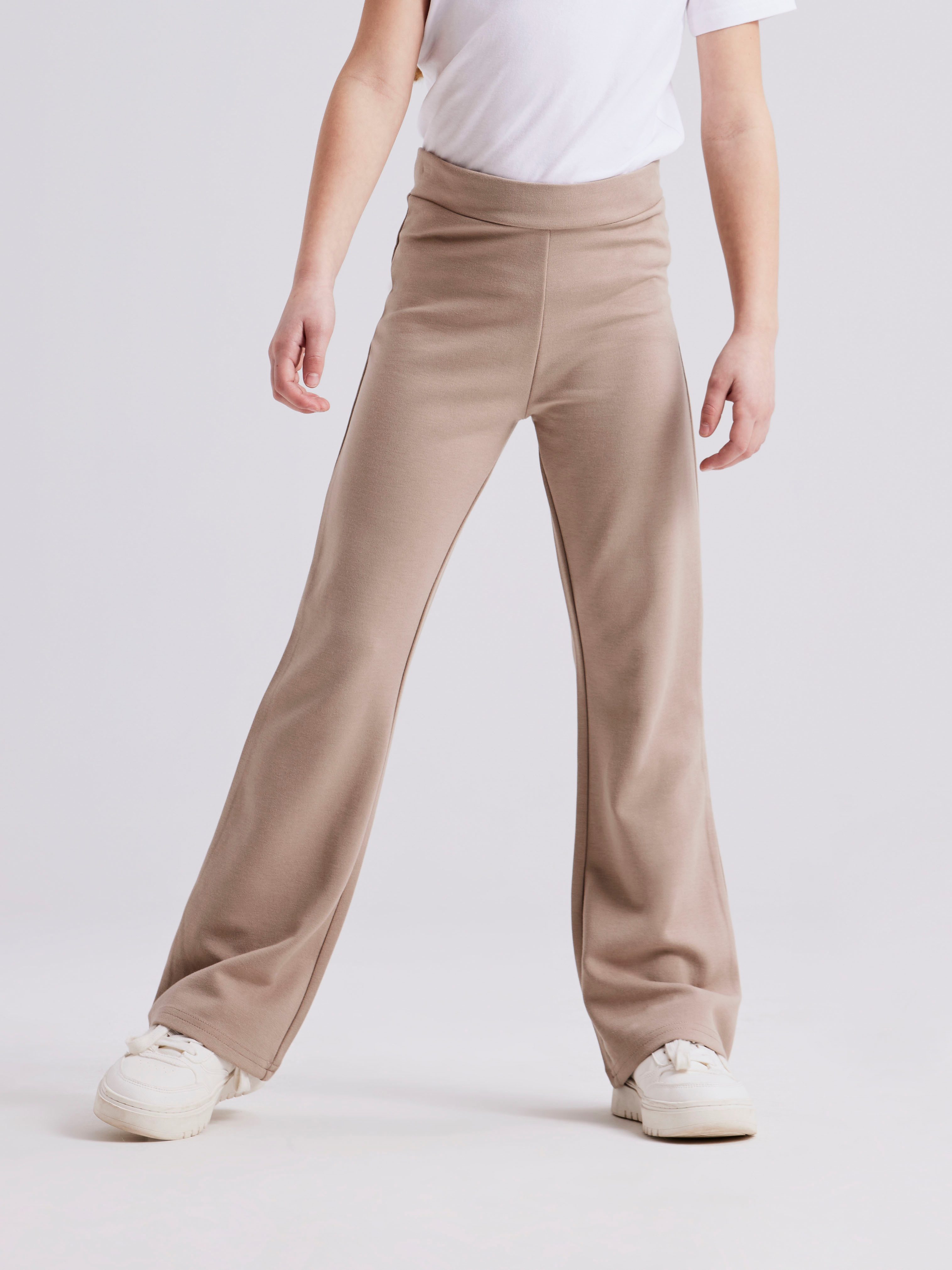 Name It Jerseyhose NKFFRIKKALI für Mädchen mit ausgestelltem Bein und Viskose unifarben, casual, ausgestellt, Viskosemix, ohne Kragen