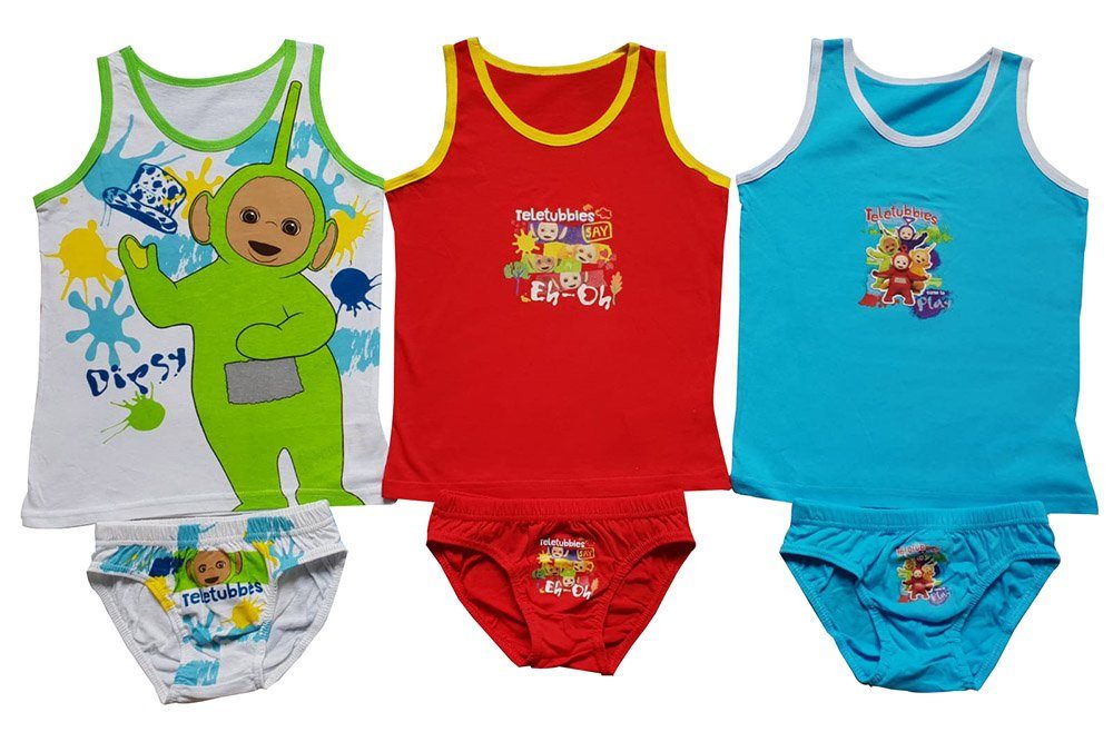 Teletubbies Slip Teletubbies Unterwäsche 6tlg. Set Jungen Gr. 122 (6-St) inkl. Unterhemden