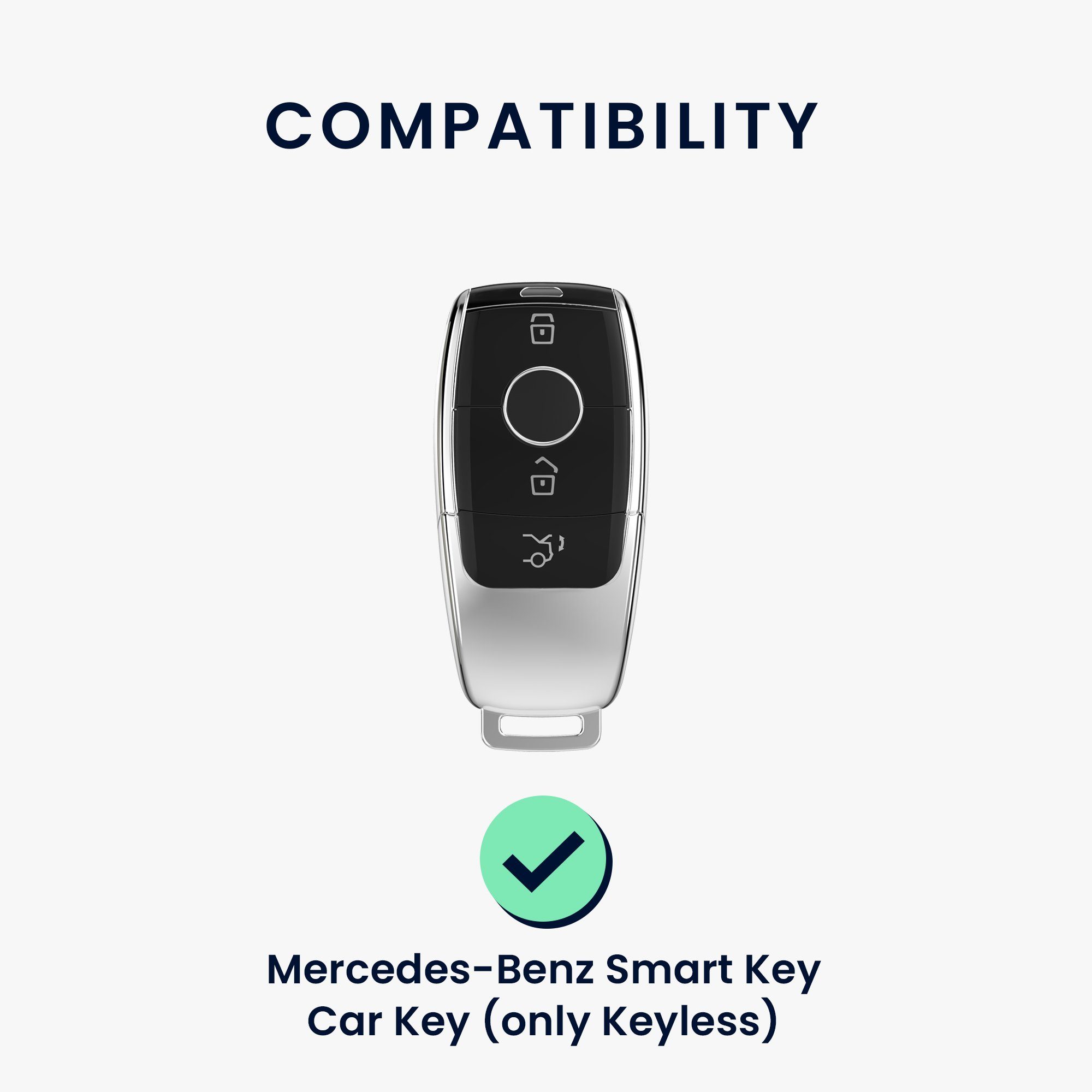 Benz, Mercedes Cover Schlüsselhülle kwmobile Hülle Silikon Case Schlüsseltasche für Schlüssel Autoschlüssel