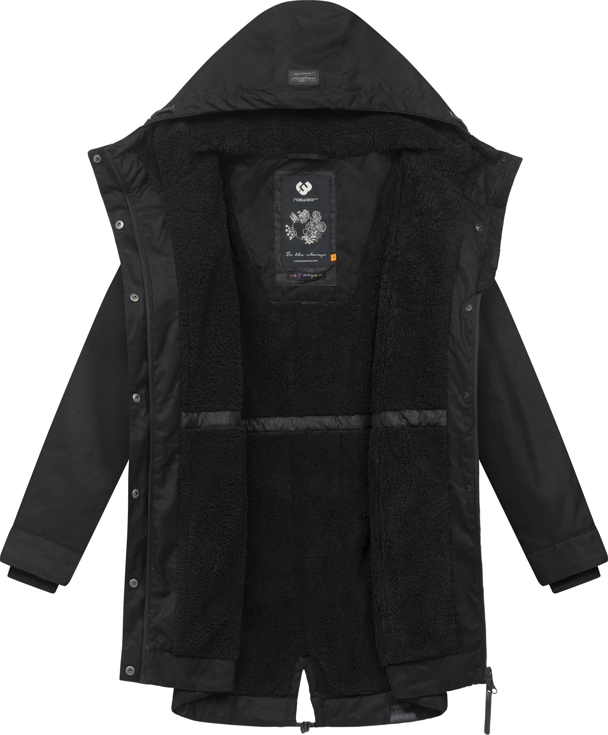Ragwear Winterjacke YM-Canny stylischer Damen Kurzmantel Parka mit Kapuze