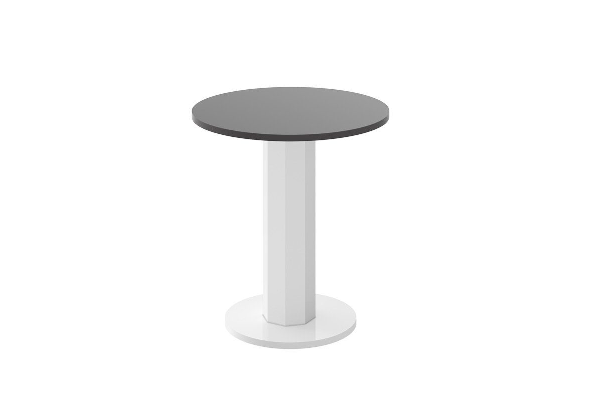 60cm Couchtisch Hochglanz Hochglanz Hochglanz designimpex / Couchtisch Grau rund Design HSO-222 Weiß Tisch