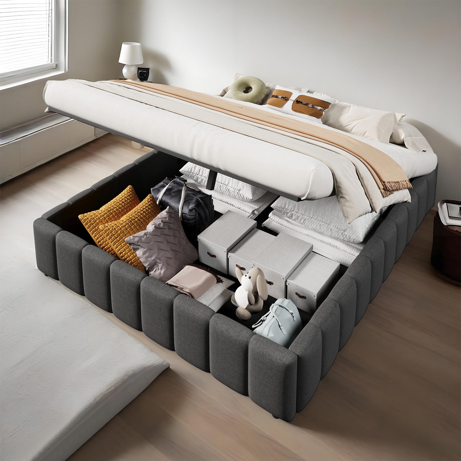 OKWISH Polsterbett Funktionsbett,Kinderbett,Jugendbett,Gästebett (Polsterbe günstig online kaufen