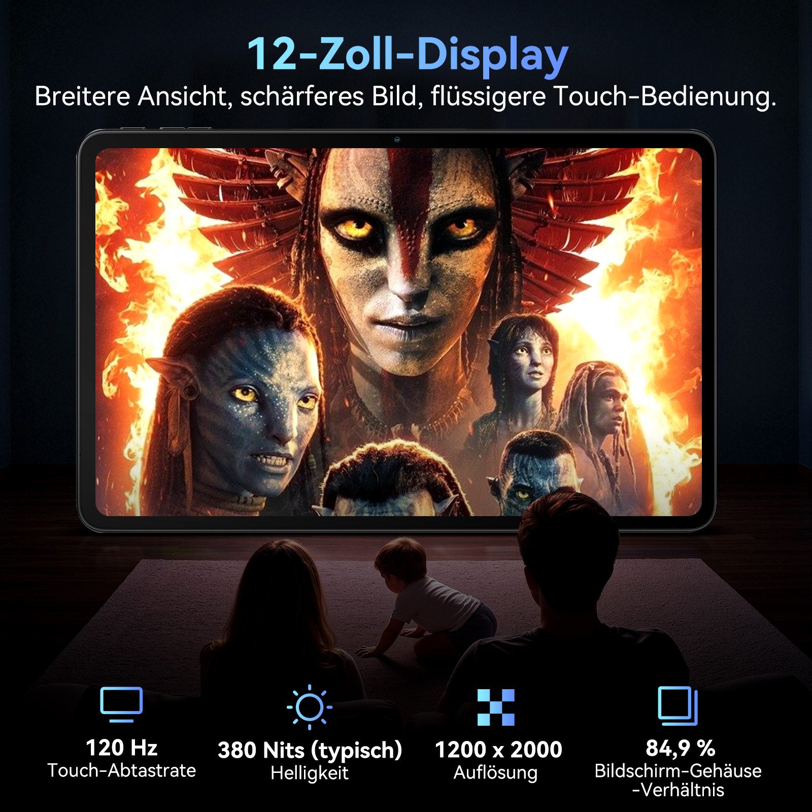 Nexall Blackview Nexall 12" Android 16 4G LTE 128GB 2K Display set Tablet (12", 128 GB, Android16, Android 16, 4G LTE, 2K Display, mit Zubehör/Kabel-Headset, 9000 mAh)