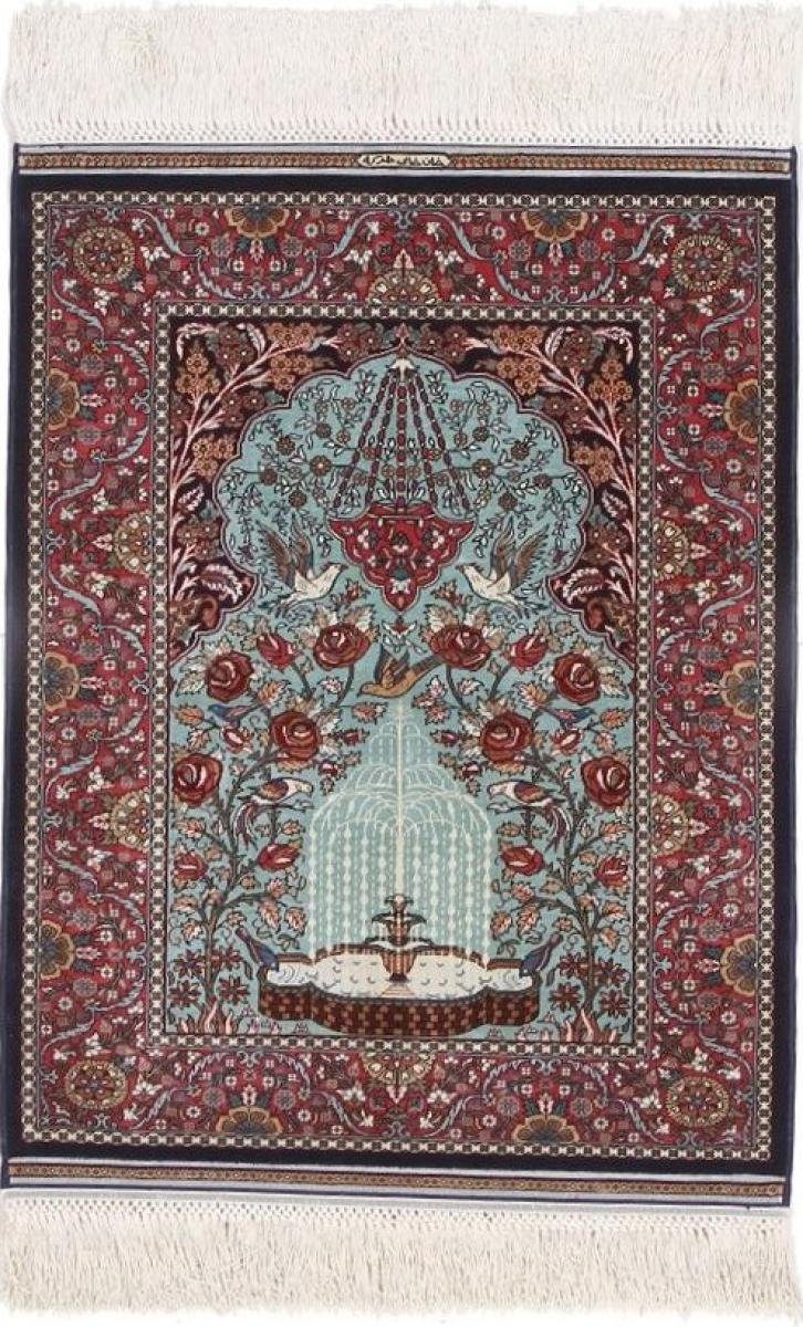 Seidenteppich Hereke Seide 46x61 Handgeknüpfter Orientteppich, Nain Trading, rechteckig, Höhe: 3 mm