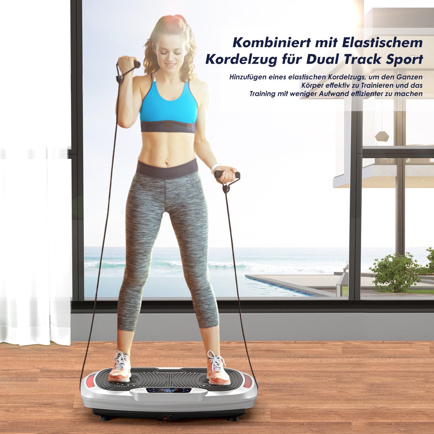 kehot Vibrationsplatte 4D Vibrationsplatte mit 3 Motoren–Profi Ganzkörpertraining für zuhause, 300 W, 120 Intensitätsstufen, (5 Programme, Bluetooth-Musik & Mag – Bild 4 von 5
