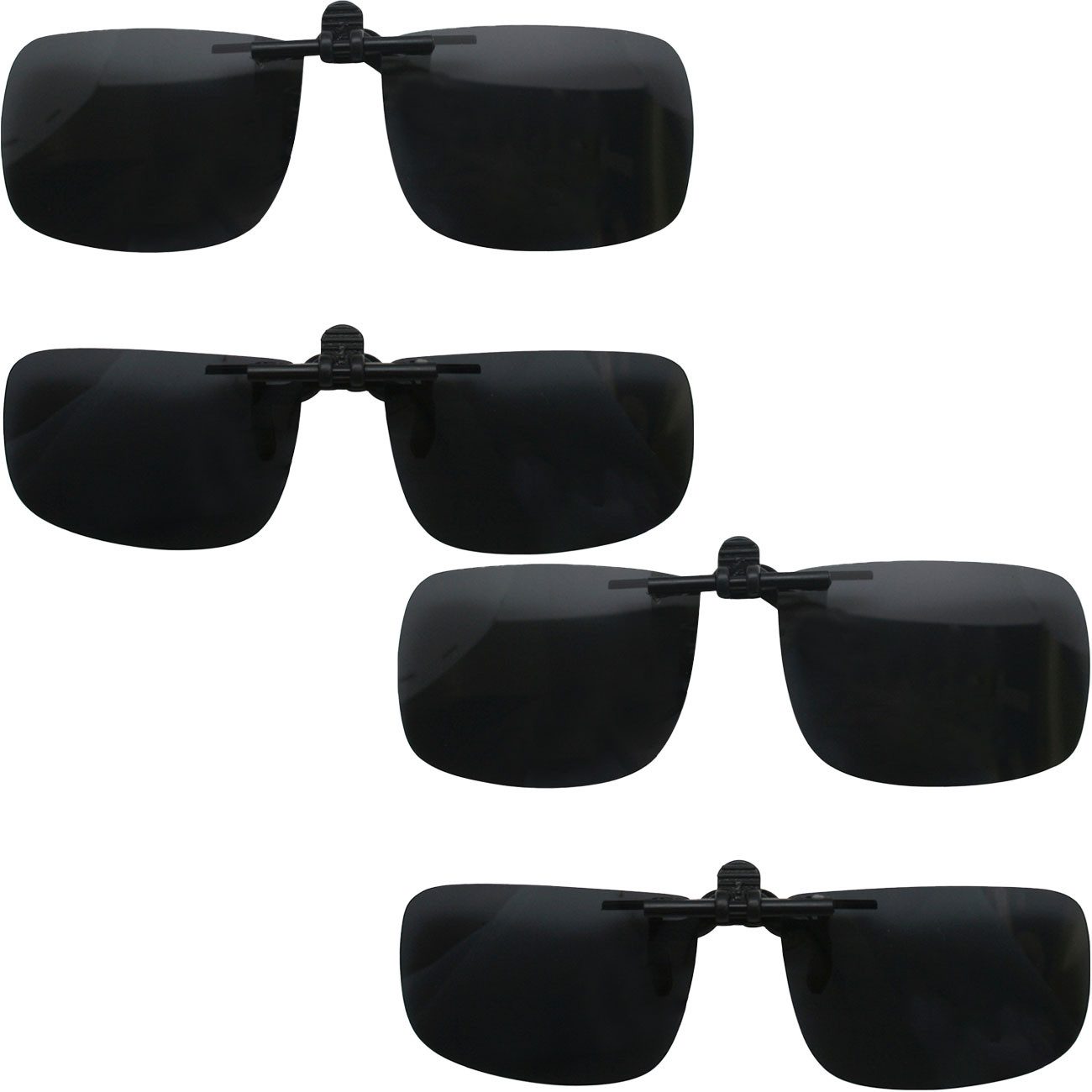 BENSON OPTICS Sonnenbrille Clip-On Sonnenbrille Polarisierend UV400 Aufsteckbrille S & M 2/4 St. (4-St., 2er-Set & 4er-Set) Clip-On Aufsteckbrille, hochklappbar, 100% UV-Schutz (UV400)