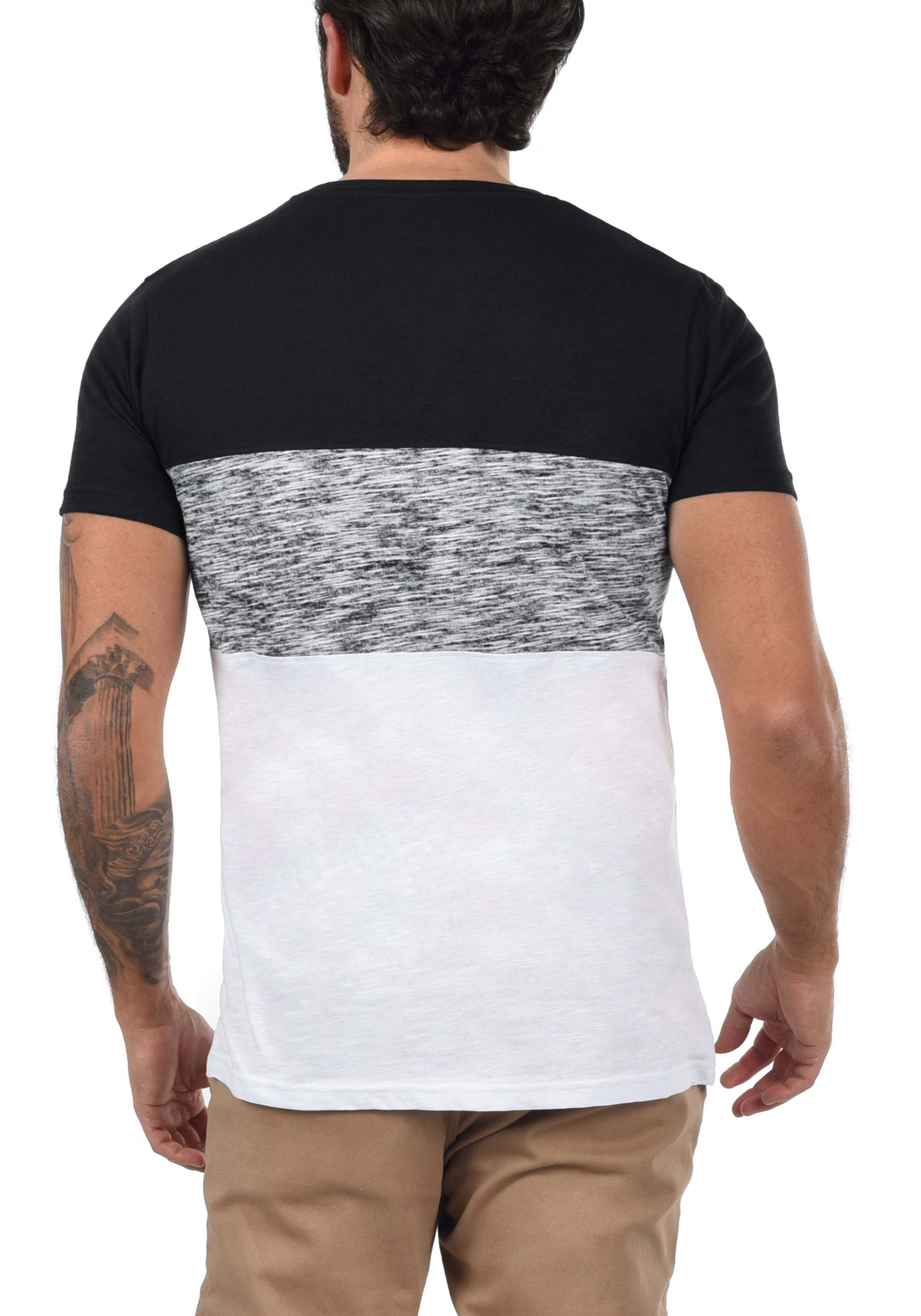 Block T-Shirt SDSinor Rundhalsshirt (9000) Black !Solid mit Color