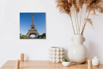 OneMillionCanvasses® Leinwandbild Eiffelturm - Blau - Paris, (1 St), Leinwand Bilder für Wohnzimmer Schlafzimmer