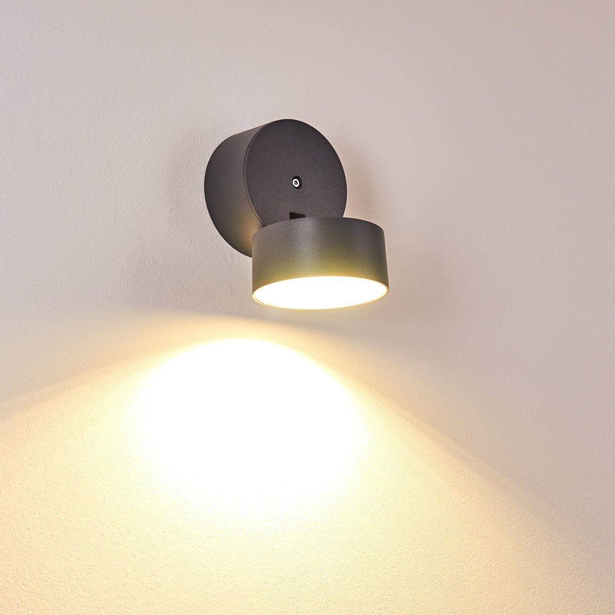 hofstein Außen-Wandleuchte »Pedali« LED-Außenlampe aus Lumen in Metall/Kunststoff Kelvin, Schwarz/Weiß, 4100 verstellbare Außenwandleuchte, IP54, 840