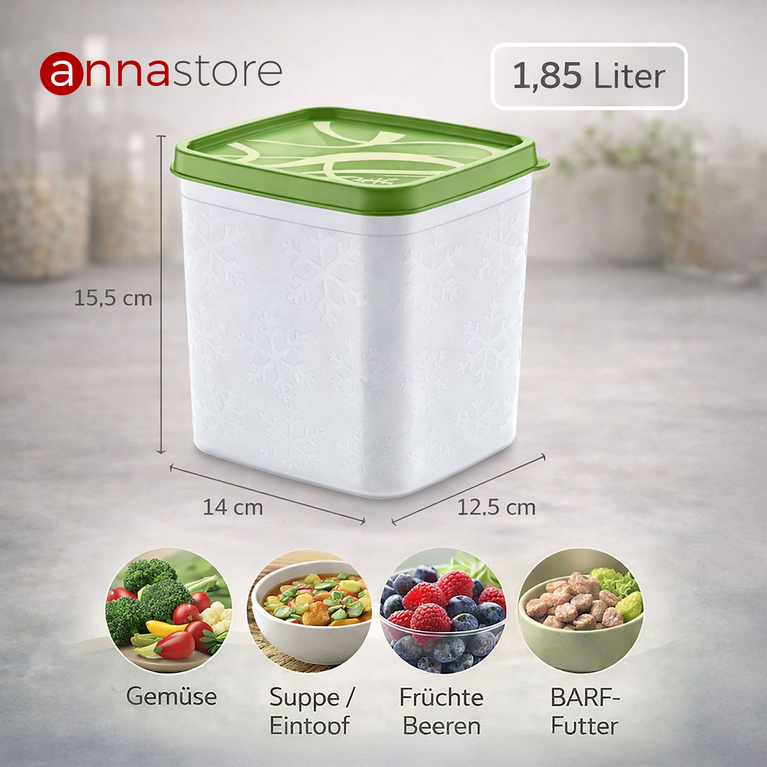 Annastore Vorratsdose Hochwertige Tiefkühldosen - Gefrierdosen - Tiefkühlboxen, von -20°C bis + 100°C - Gefrierboxen Luftdicht – Bild 3 von 5