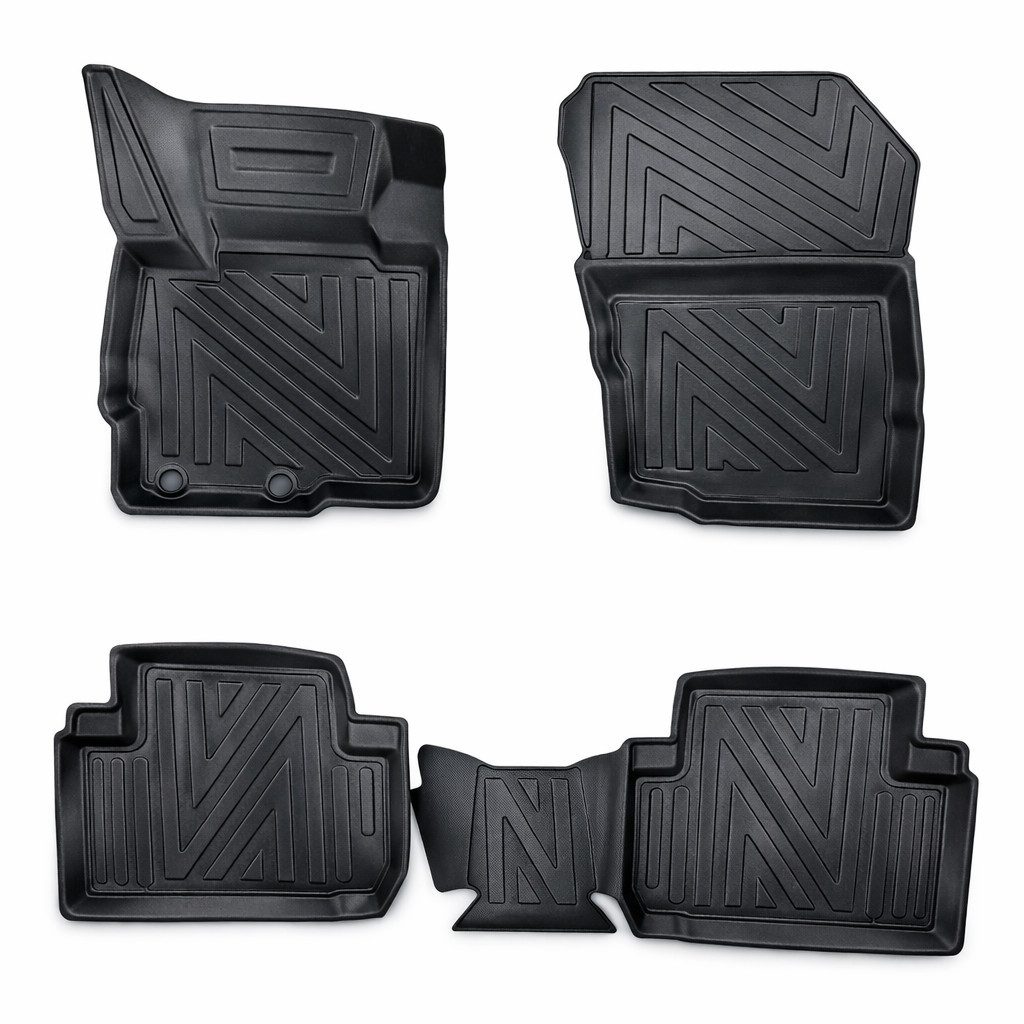 fussmattenprofi.com Auto-Fußmatte 3D Auto Gummimatten für Ford Focus 4 HB/Wagon 2023-2026 Carbonfaser (1 St), für Ford Ford Focus